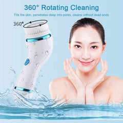 4 in 1 Face Cleaner Waterproof Electric Facial Brush Skin Care Cleansing Massager