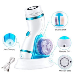4 in 1 Face Cleaner Waterproof Electric Facial Brush Skin Care Cleansing Massager
