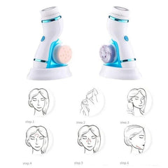 4 in 1 Face Cleaner Waterproof Electric Facial Brush Skin Care Cleansing Massager