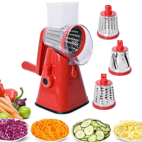 3-in-1 Rotary Food Slicer Chopper Cheese Grater Fruit Vegetable Shredder Cutter