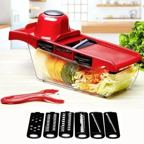 Kitchen Portable 6 in 1 Vegetable Slicer and Cutter with Steel Blade Slicer