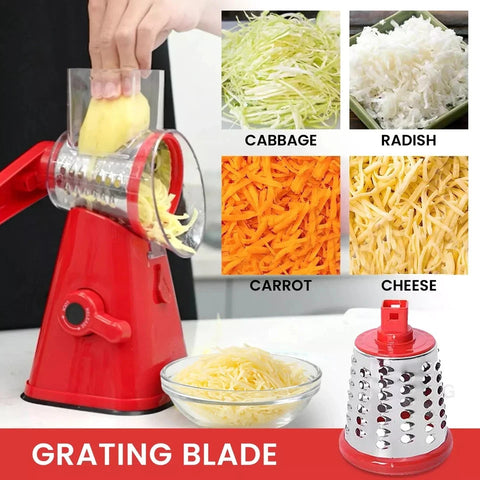 3-in-1 Rotary Food Slicer Chopper Cheese Grater Fruit Vegetable Shredder Cutter